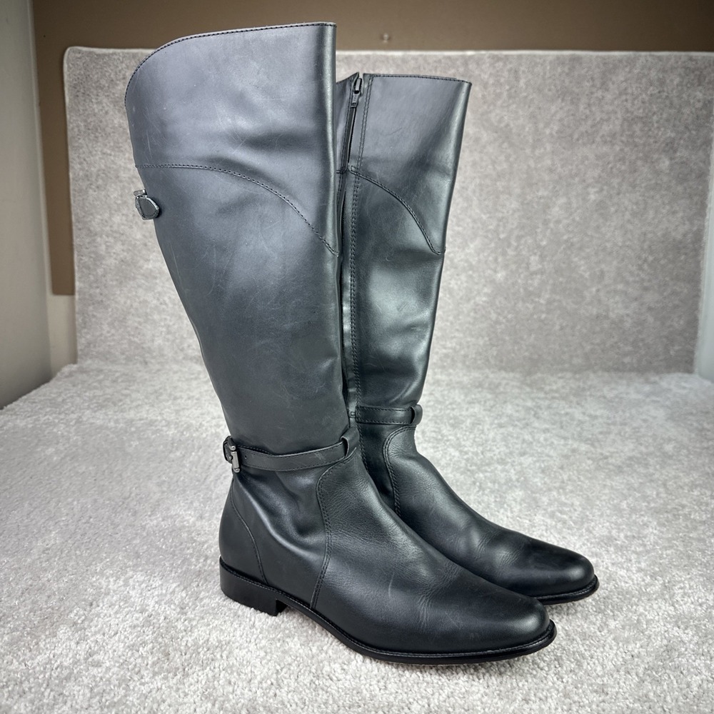 LL Bean Boots Women 9.5M Black Leather Riding Boots Tall oJLR7 Equestrianβ